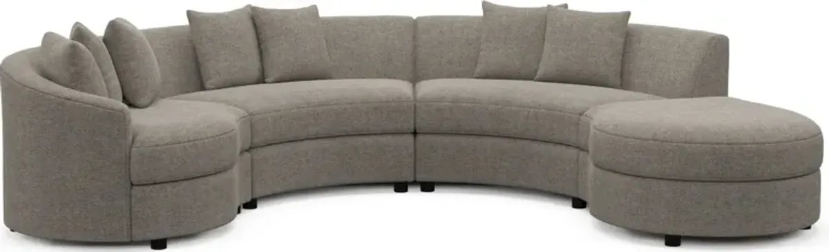 Allegra Foam Comfort 4-Piece Sectional with Right-Facing Chaise - Bridger Metal