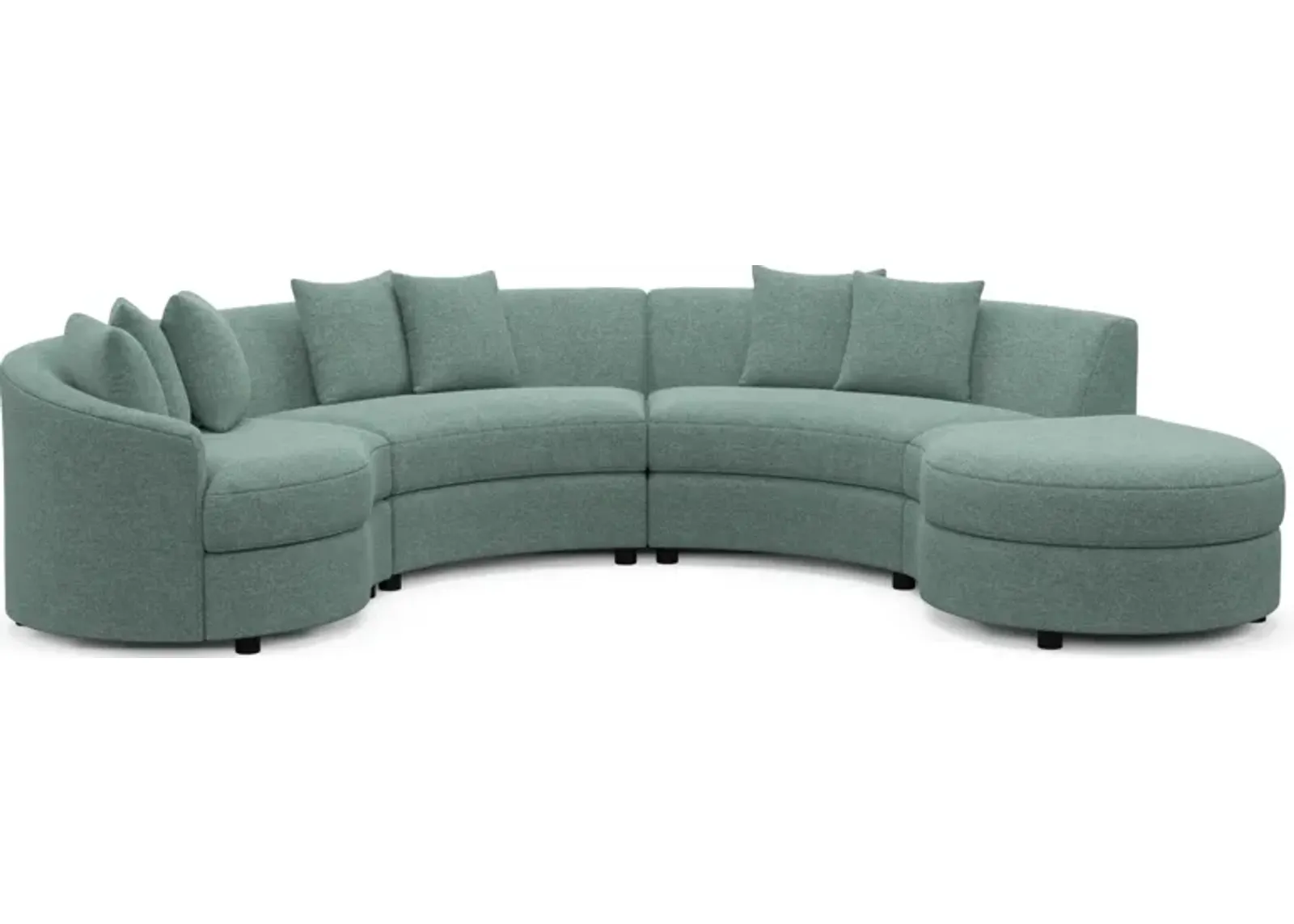 Allegra Foam Comfort 4-Piece Sectional with Right-Facing Chaise - Bridger Jade