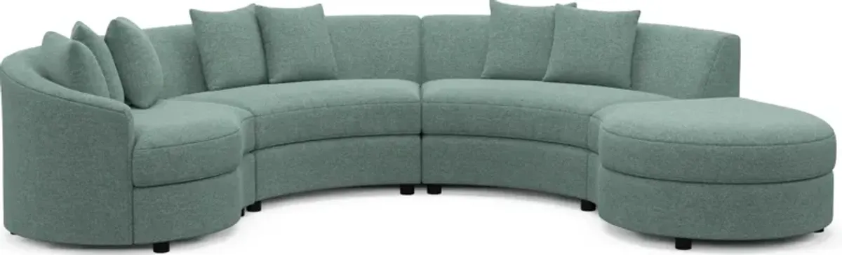 Allegra Foam Comfort 4-Piece Sectional with Right-Facing Chaise - Bridger Jade