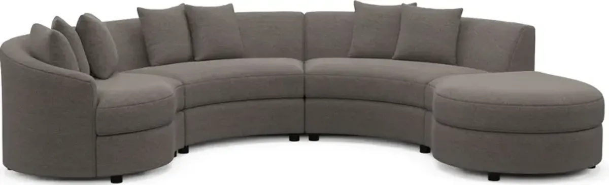 Allegra Foam Comfort 4-Piece Sectional with Right-Facing Chaise - Presidio Steel