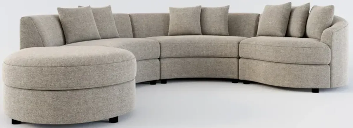 Allegra Foam Comfort 4-Piece Sectional with Left-Facing Chaise - Bridger Metal