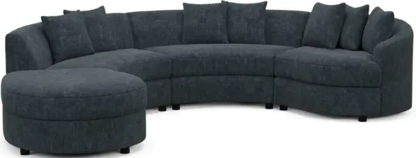 Allegra Foam Comfort 4-Piece Sectional with Left-Facing Chaise - Argo Navy