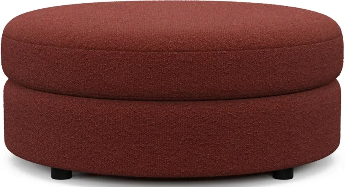 Allegra Foam Comfort Round Ottoman - Bloke Brick