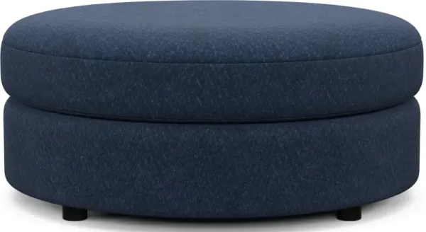 Allegra Foam Comfort Round Ottoman - Oslo Navy