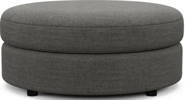 Allegra Foam Comfort Round Ottoman - Curious Charcoal