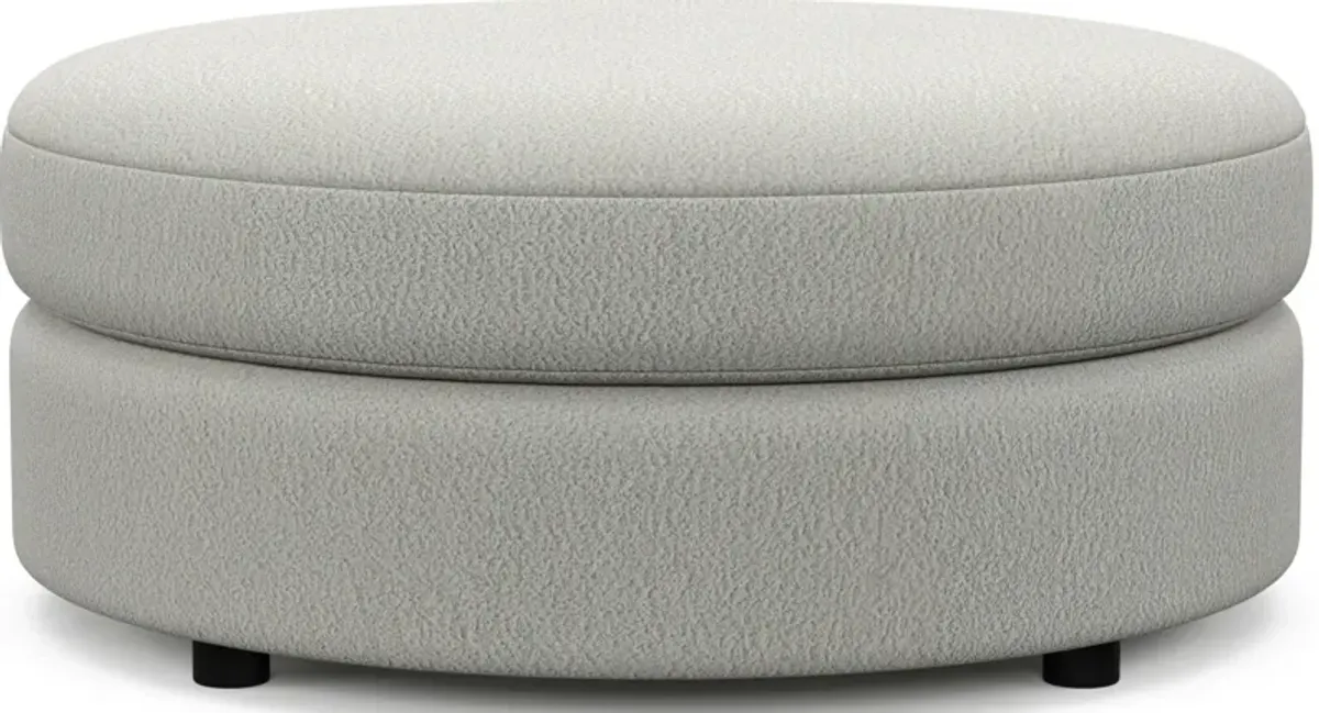 Allegra Foam Comfort Round Ottoman - Oslo Snow