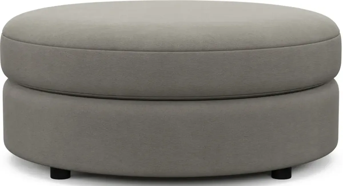 Allegra Foam Comfort Round Ottoman - Abington Fog