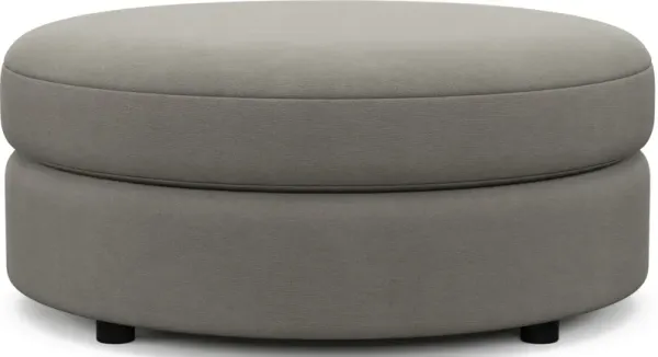 Allegra Foam Comfort Round Ottoman - Abington Fog