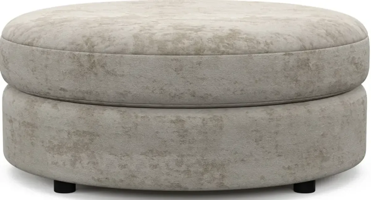 Allegra Foam Comfort Round Ottoman - Hearth Cement