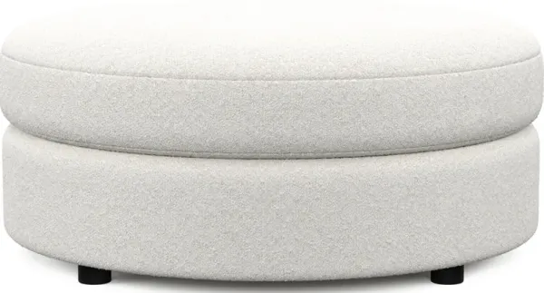 Allegra Foam Comfort Round Ottoman - Bloke Snow