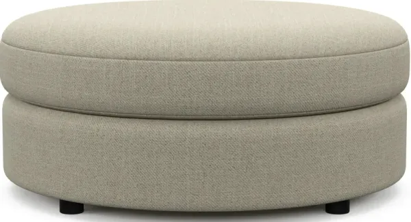 Allegra Foam Comfort Round Ottoman - Broderick Charcoal