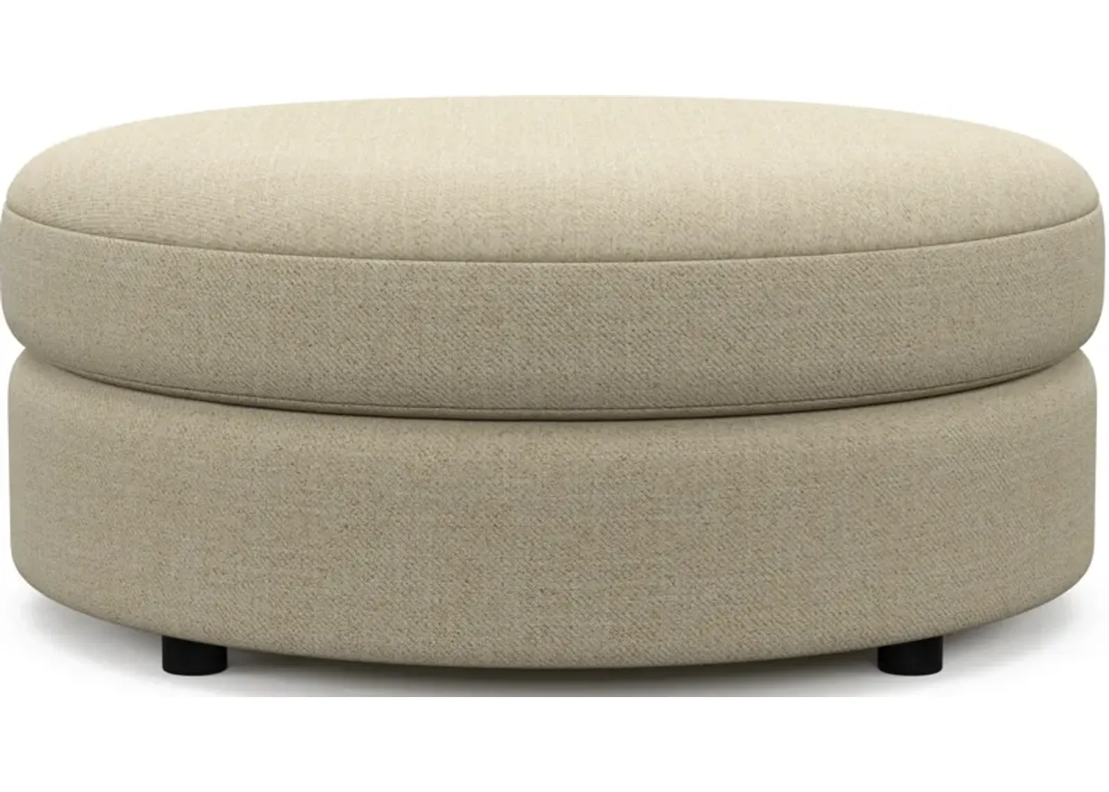 Allegra Foam Comfort Round Ottoman - Broderick Sand