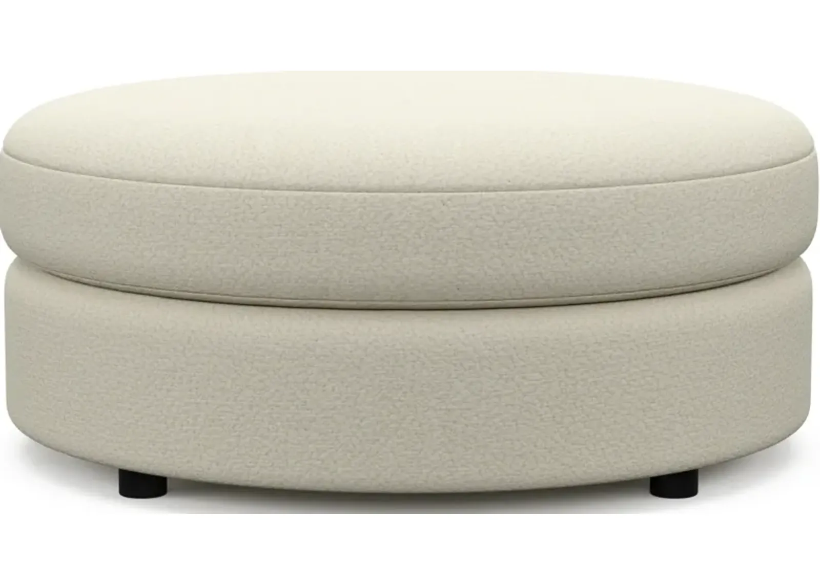 Allegra Foam Comfort Round Ottoman - Fincher Ivory