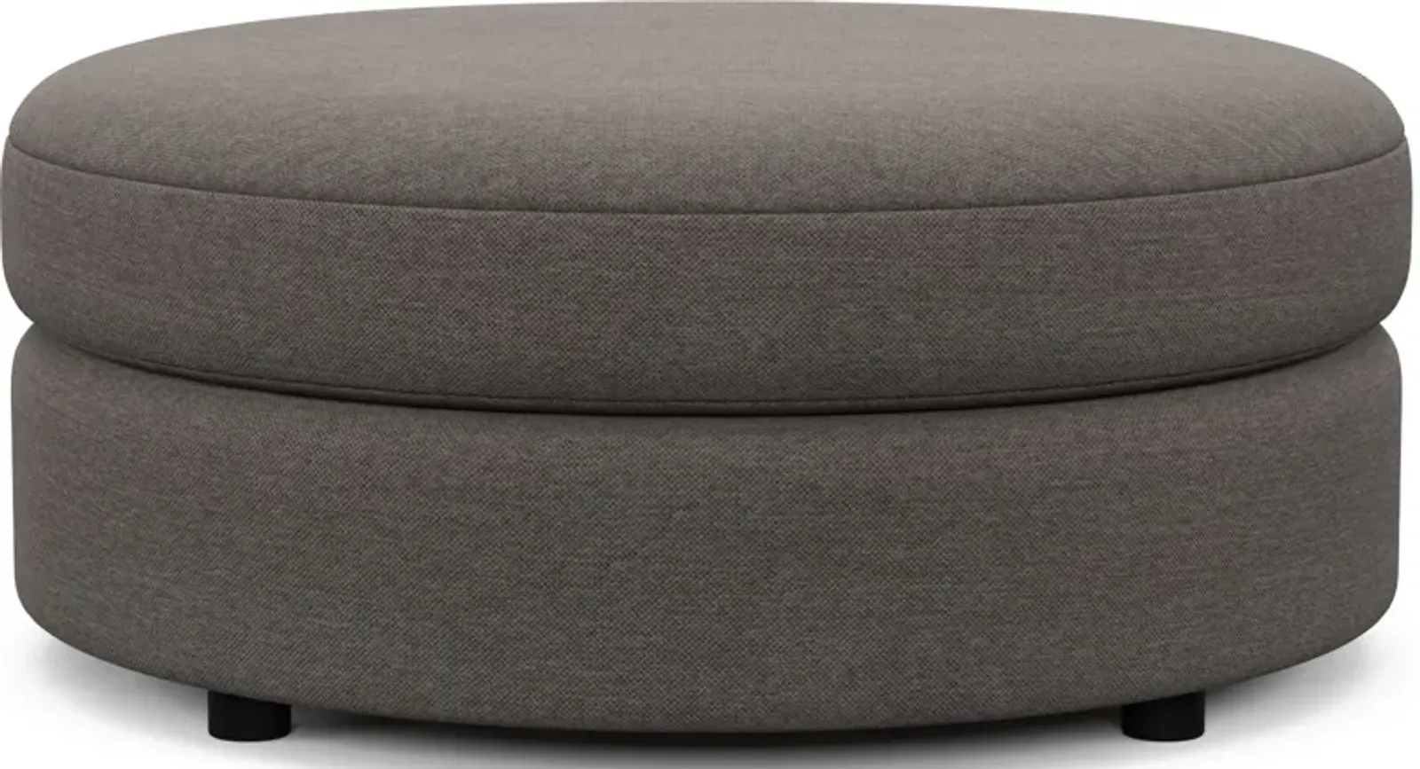 Allegra Foam Comfort Round Ottoman - Presidio Steel