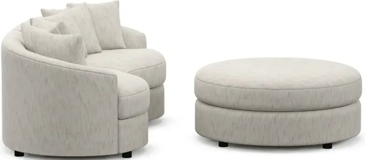 Allegra Foam Comfort 2-Piece Sectional and Ottoman - P.T. Cream