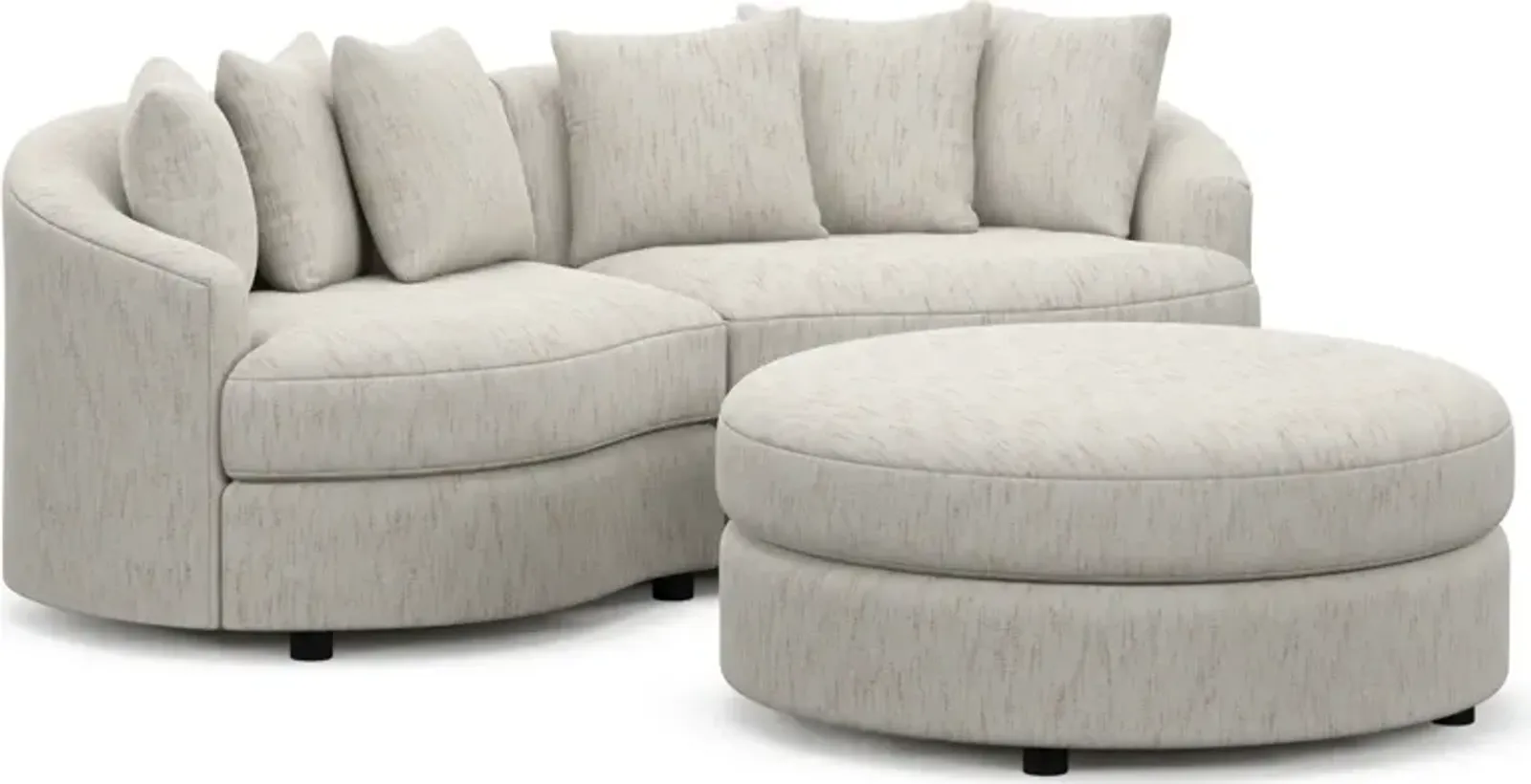 Allegra Foam Comfort 2-Piece Sectional and Ottoman - P.T. Cream