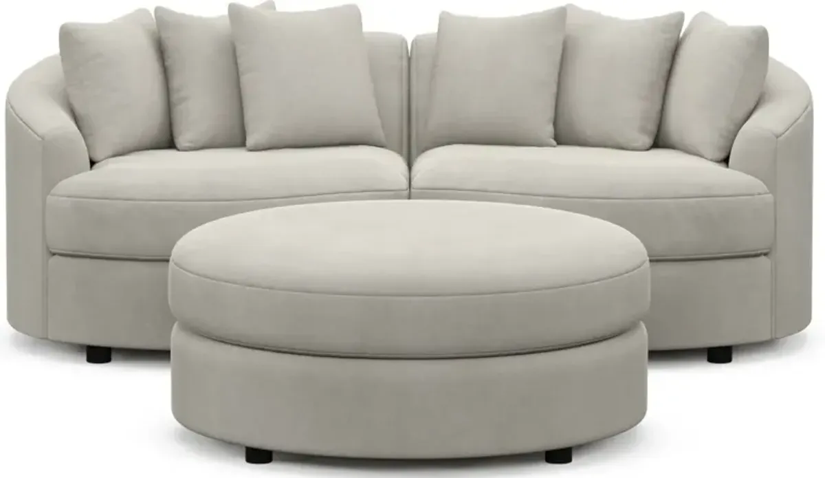 Allegra Foam Comfort 2-Piece Sectional and Ottoman - Laurent Beach