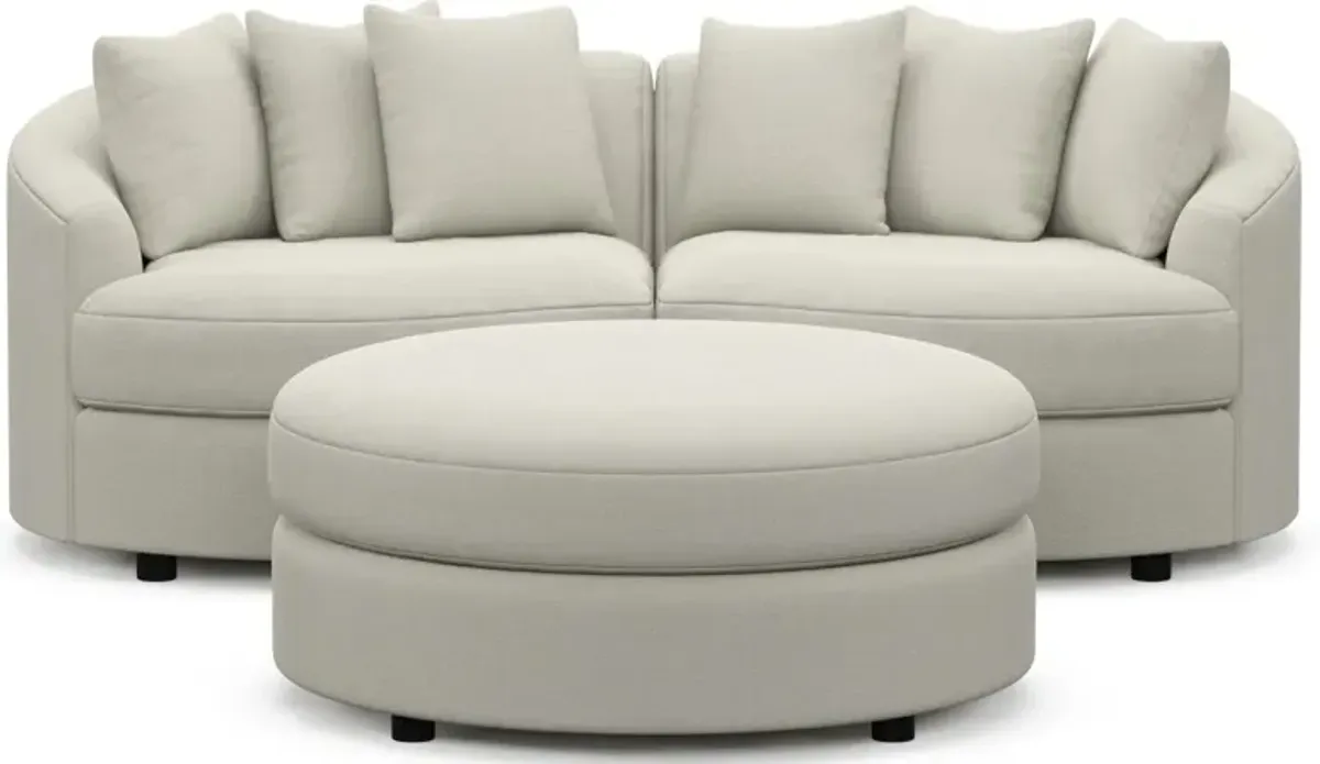 Allegra Foam Comfort 2-Piece Sectional and Ottoman - Anders Ivory