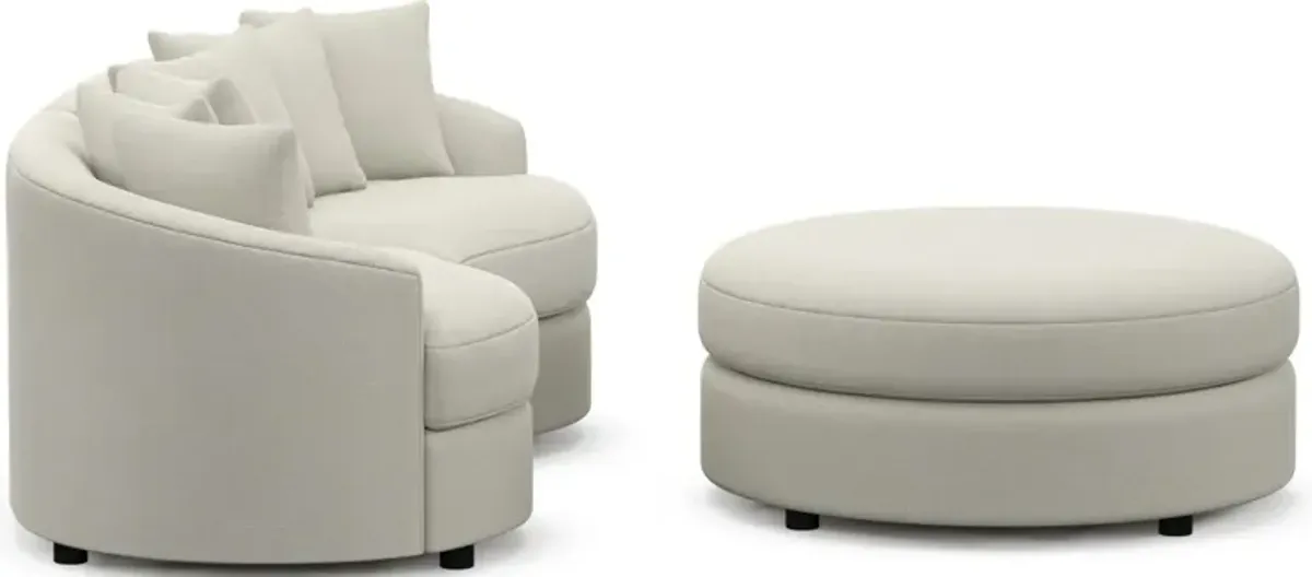 Allegra Foam Comfort 2-Piece Sectional and Ottoman - Anders Ivory