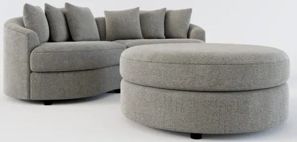 Allegra Foam Comfort 2-Piece Sectional and Ottoman - Living Large Charcoal