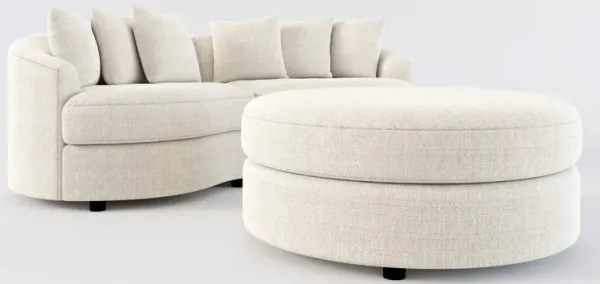 Allegra Foam Comfort 2-Piece Sectional and Ottoman - Mason Porcelain