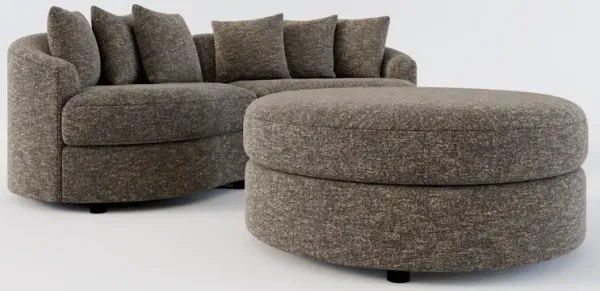 Allegra Foam Comfort 2-Piece Sectional and Ottoman - M Walnut