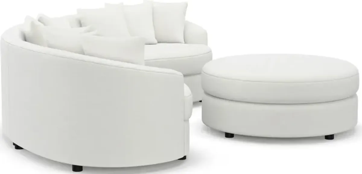 Allegra Foam Comfort 3-Piece Sectional and Ottoman - Contessa Vanilla