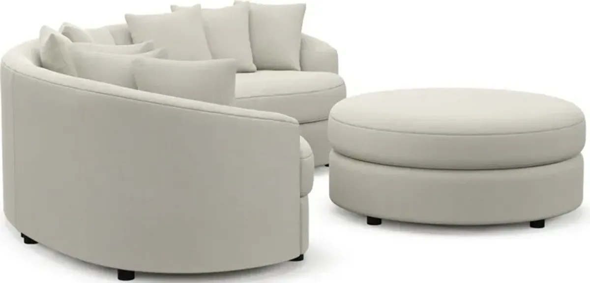 Allegra Foam Comfort 3-Piece Sectional and Ottoman - Anders Ivory