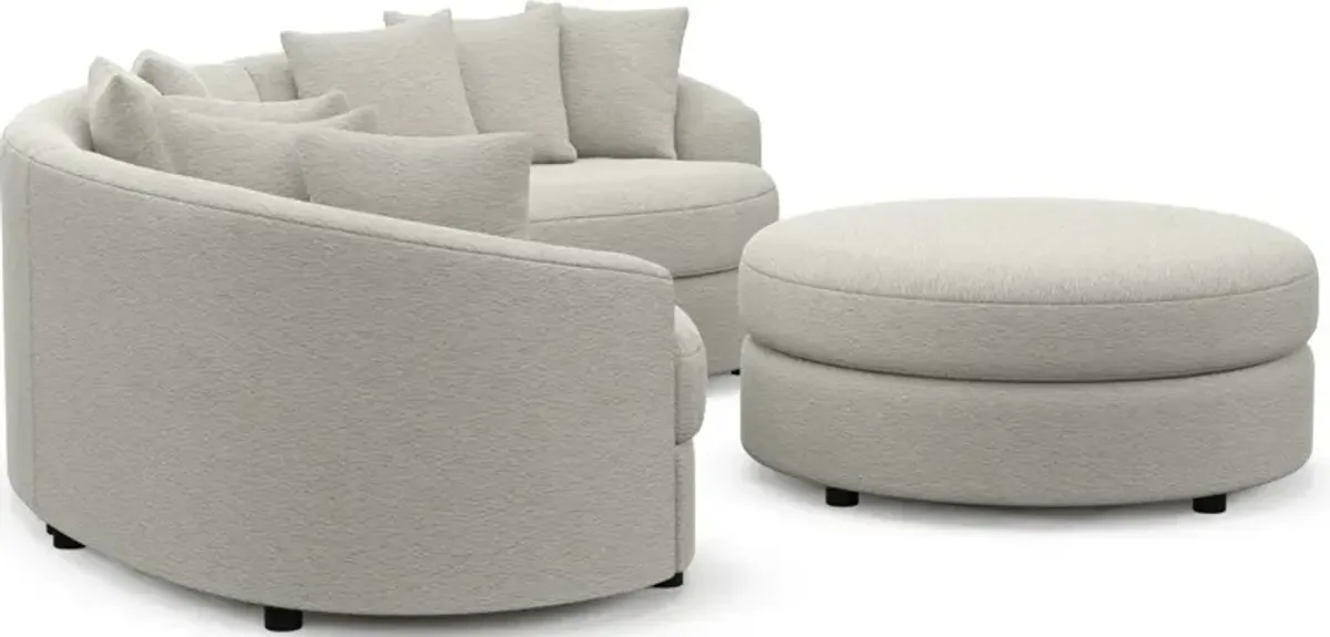 Allegra Foam Comfort 3-Piece Sectional and Ottoman - Everton Grey