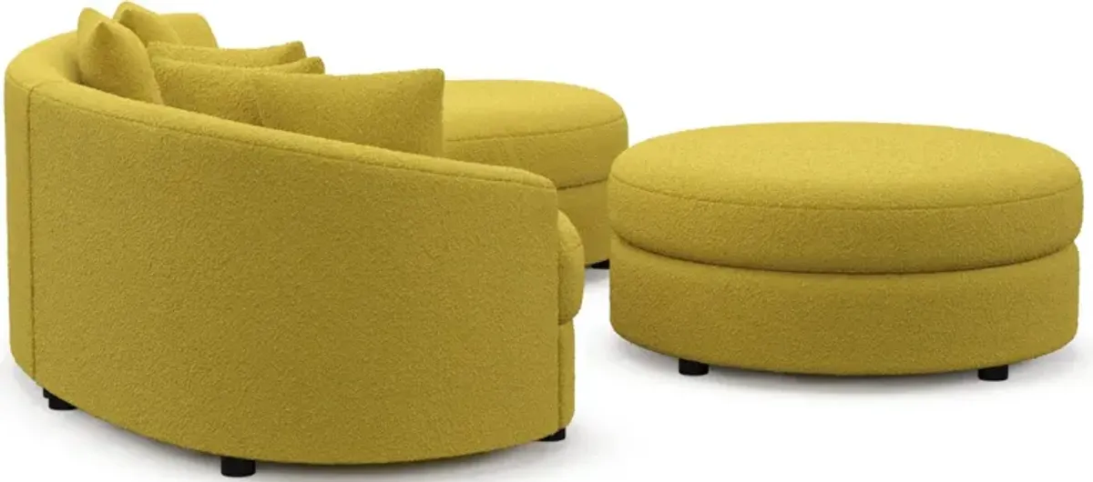 Allegra Foam Comfort 3-Piece Sectional with Right-Facing Chaise and Ottoman - Bloke Goldenrod