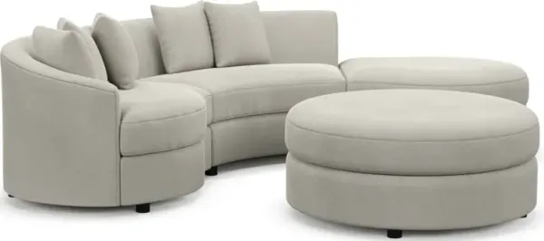 Allegra Foam Comfort 3-Piece Sectional with Right-Facing Chaise and Ottoman - Laurent Beach