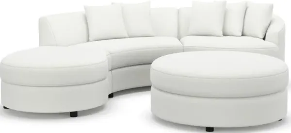 Allegra Foam Comfort 3-Piece Sectional with Left-Facing Chaise and Ottoman - Contessa Vanilla