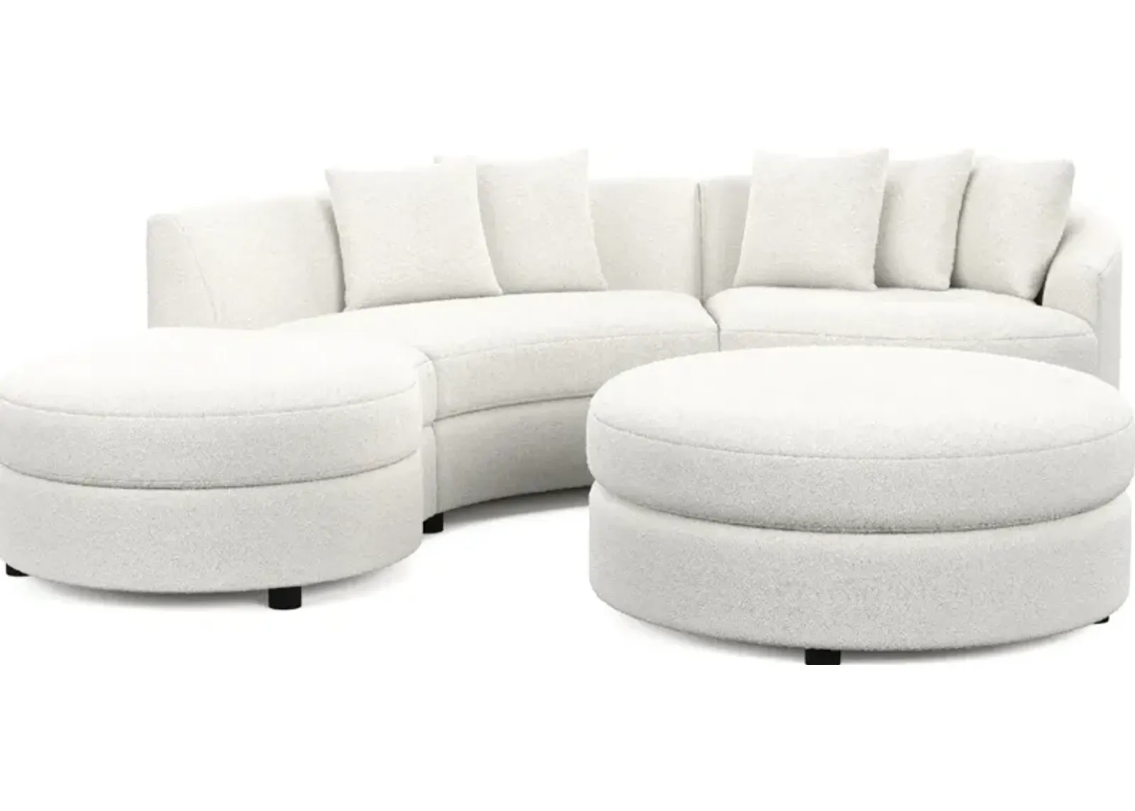 Allegra Foam Comfort 3-Piece Sectional with Left-Facing Chaise and Ottoman - Bloke Snow