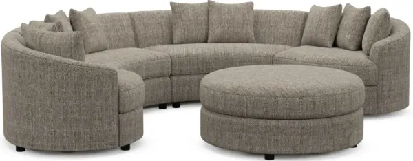 Allegra Foam Comfort 4-Piece Sectional and Ottoman - Mason Flint