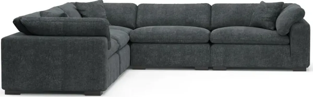 Plush Feathered Comfort 5-Piece Sectional - Contessa Shadow