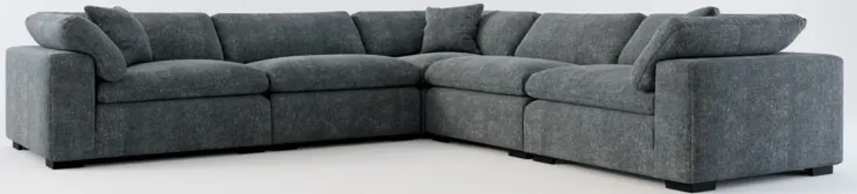 Plush Feathered Comfort 5-Piece Sectional - Contessa Shadow