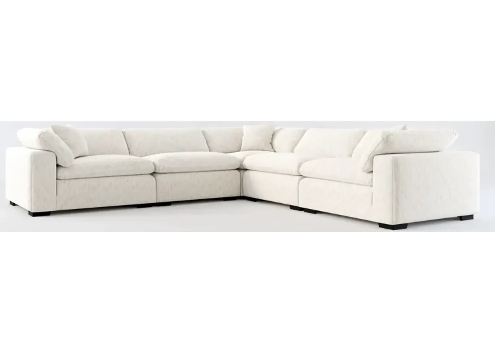 Plush Feathered Comfort 5-Piece Sectional - P.T. Cream