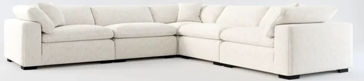 Plush Feathered Comfort 5-Piece Sectional - P.T. Cream