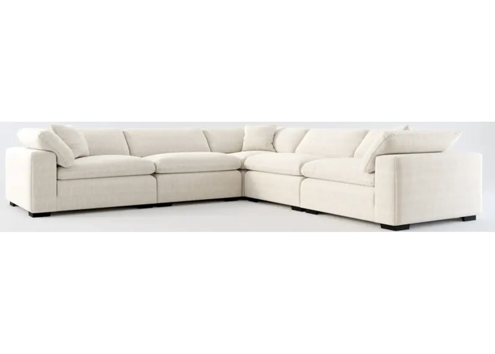 Plush Feathered Comfort 5-Piece Sectional - Mason Porcelain