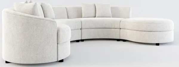 Allegra Foam Comfort 4-Piece Sectional with Right-Facing Chaise and Ottoman - Burmese Granite