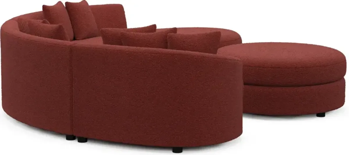 Allegra Foam Comfort 4-Piece Sectional with Right-Facing Chaise and Ottoman - Bloke Brick