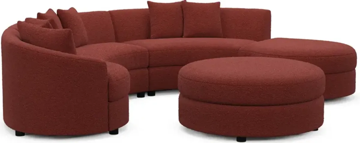 Allegra Foam Comfort 4-Piece Sectional with Right-Facing Chaise and Ottoman - Bloke Brick