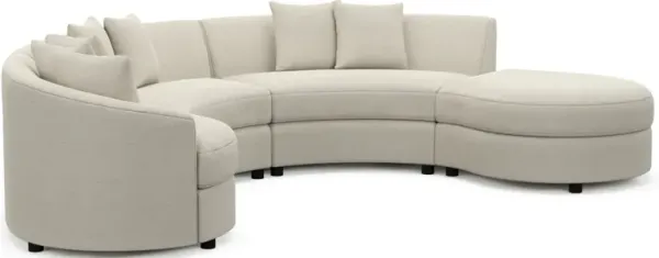 Allegra Foam Comfort 4-Piece Sectional with Right-Facing Chaise and Ottoman - Curious Pearl