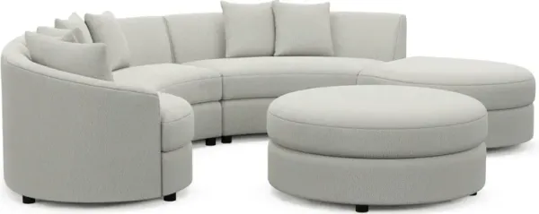 Allegra Foam Comfort 4-Piece Sectional with Right-Facing Chaise and Ottoman - Oslo Snow