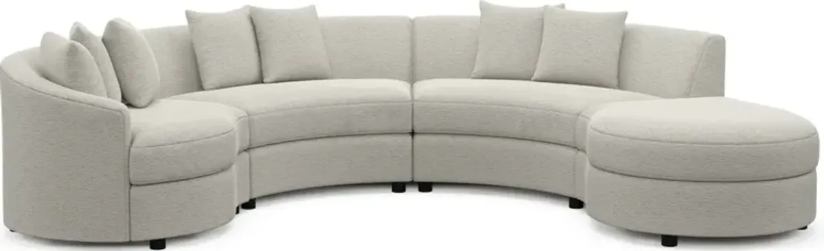 Allegra Foam Comfort 4-Piece Sectional with Right-Facing Chaise and Ottoman - Everton Grey