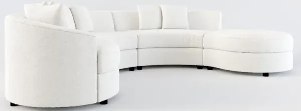 Allegra Foam Comfort 4-Piece Sectional with Right-Facing Chaise and Ottoman - Bloke Snow