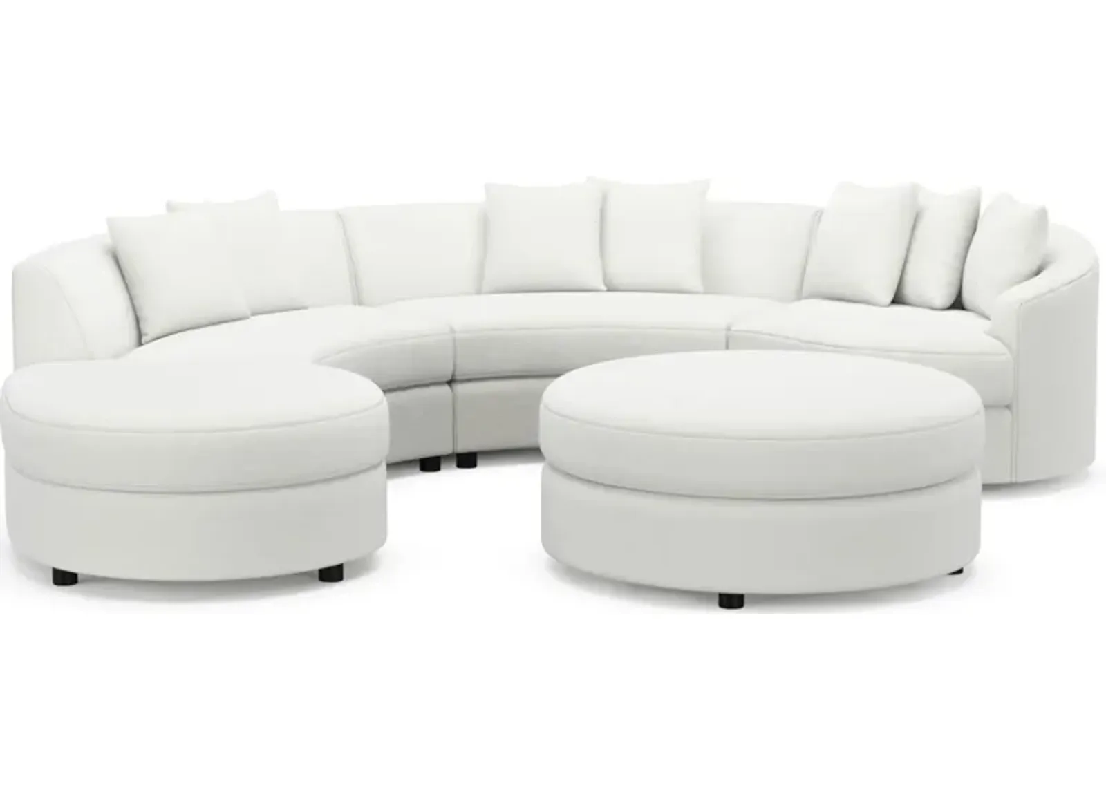 Allegra Foam Comfort 4-Piece Sectional with Left-Facing Chaise and Ottoman - Contessa Vanilla