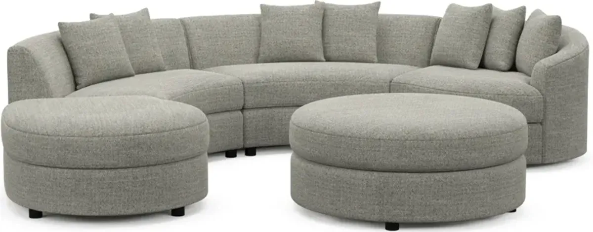 Allegra Foam Comfort 4-Piece Sectional with Left-Facing Chaise and Ottoman - Pandora Pepper