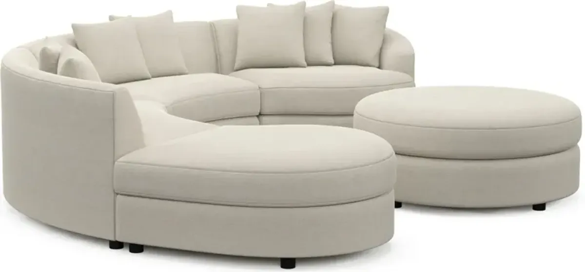 Allegra Foam Comfort 4-Piece Sectional with Left-Facing Chaise and Ottoman - Curious Pearl