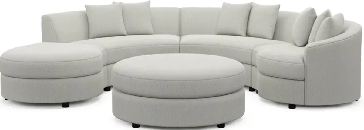 Allegra Foam Comfort 4-Piece Sectional with Left-Facing Chaise and Ottoman - Oslo Snow